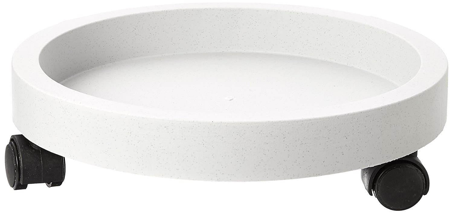 Rocky Mountain Goods Planter Caddy - 4 Extra strength wheels for easy plant moving - Tip proof - Outdoor / Indoor - White color planter dolly doesn't overheat plants - Wall rim to secure planter (13")
