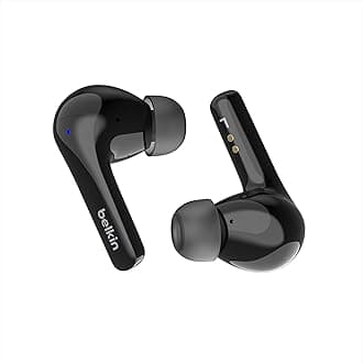 Belkin SoundForm™ Motion True Wireless Earbuds, Clear Call Quality with Wireless Charging Case & Dual Microphone - IPX5 Water Resistant Bluetooth Headphones for iPhone & Samsung - Black