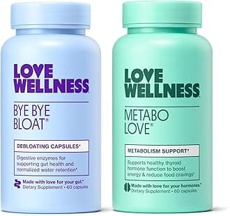 Love Wellness Bye Bye Bloat & Metabolove | Boost & Reduce Bundle | Metabolism Booster for Women Supplement | Digestive Enzymes for Gas & Bloating Relief | Combat Cravings & Boost Energy Supplement