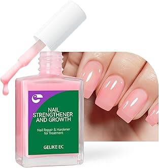 Nail Repair Protein for Salon Care: Gelike EC 6 in 1 Natural Nail Strengthener Hardener Extra Strong and Growth - Long Lasting and Fast Dry for Damaged Weak Splitting Break Treatment