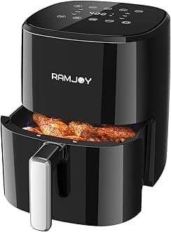 3.8QT Air Fryer for 1-2 Persons, 8 in 1 Functions, Air Fry, Roast, Bake, Roast, Preheat, Stir, Digital Small Air Fryer, Non-Stick Basket Suitable for