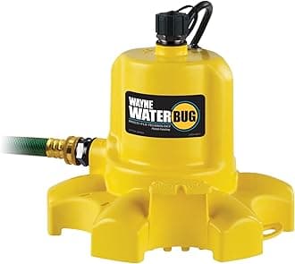 WAYNE WaterBUG 1/6 HP 1350 GPH Submersible Multi-Flo Technology-Water Removal and Transfer Pump, No Size, Yellow