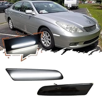 For 2002 2003 Lexus ES300,2004 2005 2006 Lexus ES330 Front Bumper Fender Side Marker Lights Smoked Lens White Lights 8173133021 8174133021, LX2532102 LX2533102