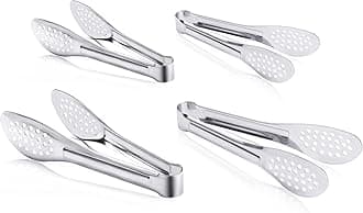 4 Pack Buffet Tongs, Stainless Steel Serving Tongs Serving Utensils 7Inch,9Inch