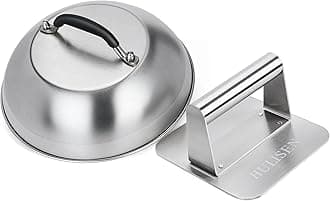 HULISEN Cheese Melting Dome & Smashed Burger Press, 5.5" Square Grill Press with 9" Basting Cover, Stainless Steel Burger Smasher, Griddle Accessories Kit for Flat Top Grill Cooking Indoor/Outdoor