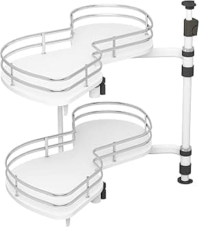 VADANIA Left Swing Pull Out Organizer for 32" Blind Corner Kitchen Cabinet, 2 Tiers Swing Tray, Soft Close, Left Handed Open