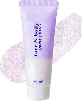 DAGEDA Iridescent Body Glitter Gel, Holographic Face Glitter Body Gel Rave Party Accessories, Chunky Glitters for Face Hair Nails, Cosmetic Laser Powder Festival Sequins Paint Makeup