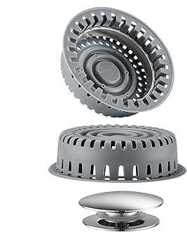 Bathtub Drain Hair Catcher, Shower Hair Drain Catcher, Upgraded Tub Drain Protector Hair Trap/Strainer with Silicone & Stainless Metal Designed for Pop-Up and Regular Drains (Dark Gray)