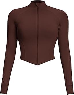 QUEENIEKE Women's Running Jacket Breathable Lightweight Sports Jacket Zipper Workout Jacket with Pocket for Yoga Fitness