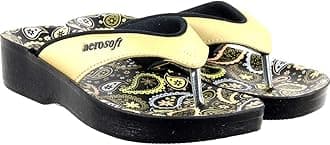 AerosoftWomen's Gold Flip-Flops - 41 EU (862)