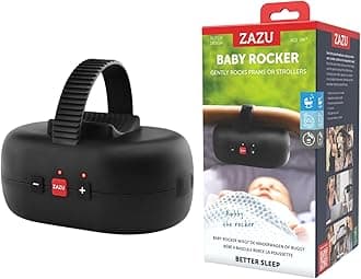 Zazu Robby Baby Rocker - Automatic Stroller Soothing Device, Adjustable Intensity, Cry Detection, USB-C Rechargeable Battery, Weatherproof, Fits All Strollers