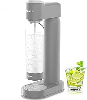 PHILIPS Sparkling Water Maker Soda Maker Soda Streaming Machine Quick Twist with 1L Carbonating Bottle, Seltzer Fizzy Water Maker, Compatible with Any Screw-in 60L CO2 Carbonator(NOT Included)