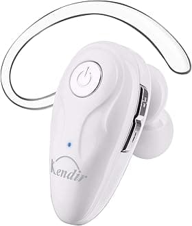 Kendir Bluetooth Earpiece, V5.0 Wireless Headphone Cell Phone Headset 8 Hrs Talking with Noise Cancelling Mic, Volume Control, Handsfree Earbud for iPhone Android Samsung Laptop Trucker Driver