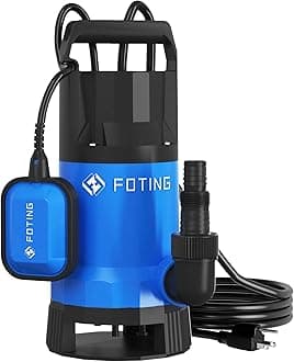 1000W Submersible Water Pump to Empty Pool, Dirty/Clean Water, 17600 L/H Electric Sump Pump with Float Switch, Portable Water Pump for Garden Pond, Hot Tub, Pool Draining, Ditches