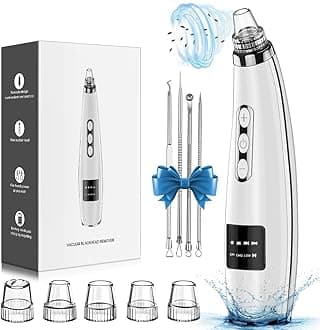 Blackhead Remover Pore Vacuum Upgraded Facial Pore Cleaner Electric Comedone Whitehead Extractor Tool-5 Suction Power,5 Probes,USB Rechargeable Blackhead Vacuum Kit for Women & Men