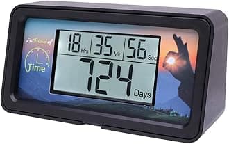 AIMILAR Digital Countdown Days Timer - 9999 Days Count Down Days Timer with Backlight for Retirement Wedding Vacation Christmas New Baby Classroom Lab Kitchen Cooking (Black)