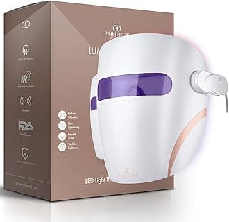 LED Light Therapy Mask by Project E Beauty | FDA-Cleared Device | Infrared, Red & Blue Light Therapy | Collagen Boost | Anti-Wrinkle & Anti-Acne | Wireless Face Mask | All Skin Types