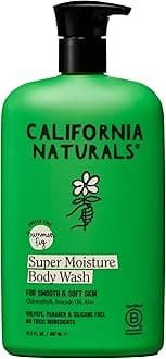 California Naturals Super Moisture Body Wash, Gentle Shower Gel Cleanser for Dry, Sensitive Skin, Moisturizing & Hydrating, Natural, Vegan, Paraben & Sulfate Free Body Moisturizer, 16.5 fl oz