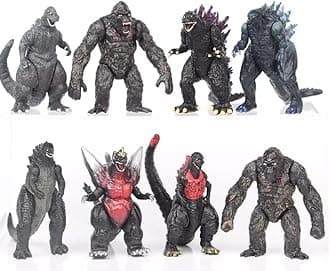 De-Lite Action Figures PVC Anime Movable Collectible Model Statue Toys (Monster Dinosaurs, 8 Pieces Set, Multicolour, 5-7Cm)