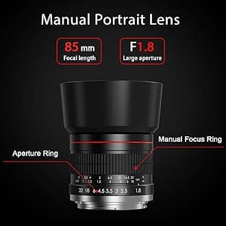 EF Lens for Canon - 85mm f1.8 Medium Telephoto Lenses Manual Camera Portrait Lens for Canon EOS Rebel T8i T7i T7 T6 T6s T6i T3i T2i SL3 SL2 90D 80D 77D 4000D,1DX 5D 6D Mark II/III/IV etc