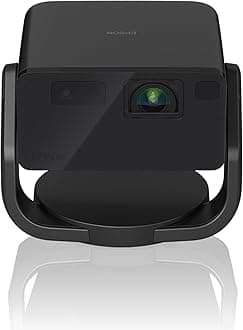 Epson EF-22B Mini Smart 3LCD Projector with Pan & Tilt Stand, Full HD, 1000 Lumens, 150 Inch Display with HDR, Google TV, Dolby Atmos Sound, Gaming & Home Cinema Laser Projector - Metallic Black