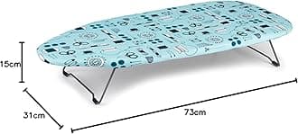 Beldray LA023735SEW Tabletop Ironing Board, Suitable for Left and Right-Handed Users, 73 x 31cm,100% Cotton Cover, Sew Print, Lightweight, Easily Foldable Legs, Perfect for Travel & Small Spaces