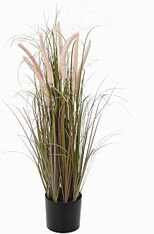 Hollyone 70CM Artificial Plant Pink Foxtail Pampas Grass, Plastic Plants Grass Tall Fake Plant, Large Decorative Faux Plants for Indoor Outdoor Home, Living Room, Office Decoration