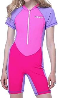 Girls One Piece Swimsuit Kid Swimsuit Girls Water Sport Short Swimsuit UPF 50+ Sun Protection Bathing Suits