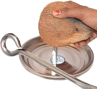 S Cart Stainless Steel Coconut Cutting Tool, Coconut Breaker Stainless Steel and Coconut Opener Rod (Breaker & Peeler)