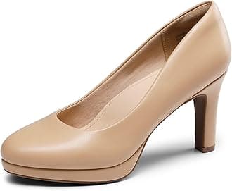 DREAM PAIRS Women's Close Toe Low Heels Platform Pump Comfortable Office Work Dress Shoes for Women SDPU2365W