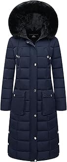 MOERDENG Women's Waterproof Long Winter Coat Thickened Down Alternative Jacket Warm Puffer Jacket Parka