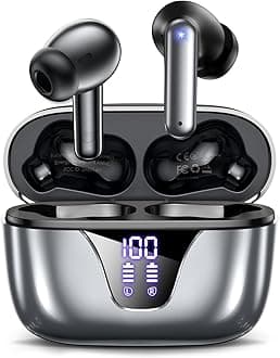 ZIUTY Nequga Wireless Earbuds Bluetooth Headphones, 50H Playtime Ear Buds with Mic, LED Digital Display Charging Case, IPX7 Waterproof, Deep Bass Stereo, in-Ear Earphone for iPhone Andriod Phone