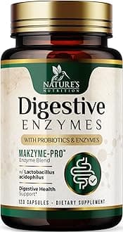 Digestive Enzymes - Super Digestive Multi Enzyme Complex for Bloating & Gut Health Support with Bromelain, Papain, Probiotics & Prebiotics - Digestion Health Support for Women & Men - 120 Capsules