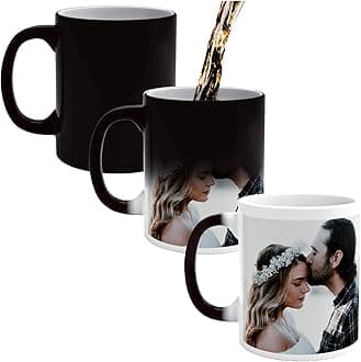 Printualist Custom Coffee Magic Mugs - Heat Sensitive Personalized Color Changing Cups Add Your Photo Text - Unique Gift for Family Friends Birthday Aniversary - 11 & 15 oz