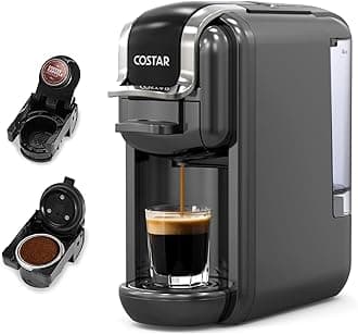 COSTAR 2-in-1 Espresso Machine for Capsules & Coffee Powder, 20 Bar Capsules Coffee Machine, Coffee Maker Machine for Home W/NS Original Capsules, Fast Heating System, Simple Touch Operation, 1450W