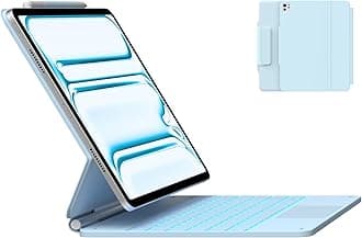 typecaseKeyboard Case for iPad Pro 13-inch (M4) 2024,Magic Keyboard with 11 Colors Backlight for iPad Pro 13,Keyboard Case with Pencil Holder,Multi-Touch Trackpad, Easy-Set Magnetic Stand,Light Blue