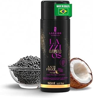 Lazzios Caviar Organic Hair Protein - Formaldehyde Free Brazilian Keratin Hair Treatment - Professional Hair Straightening - Keratina para Alisar el Pelo - Argan Oil - Non-Toxic - Anti Frizz - 150ml