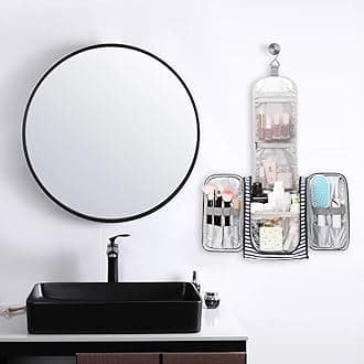 Bosidu Hanging Travel Toiletry Bag,Large Capacity Cosmetic Travel Toiletry Organizer for Women with 4 Compartments & 1 Sturdy Hook,Perfect for Travel/Daily Use/Christmas