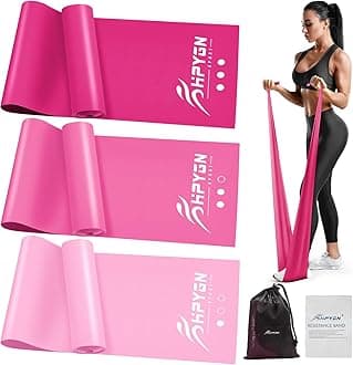 HPYGN BW Resistance Bands, Exercise Bands for Physical Therapy Women, Stretch Bands for Yoga, Pilates, Rehab, Fitness, Strength Training, Home Exercise, Elastic Workout Bands at Home Gym