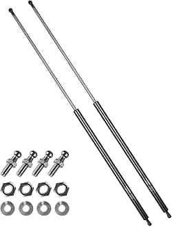 28 inch 100 lb 445 N Gas Strut Shock for Snowmobile Clam Shell Trailer Roof Top Cap Lid Queen Murphy Bed Tonneau Cover Hatch Boat Heavy Steel Door Custom Window Lift Replacement Parts, Set of 2 HUOPO
