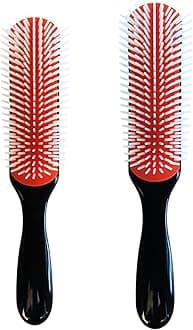 Classic 9-Row Hair Brush (Black, Small 1pc & Regular 1pc)