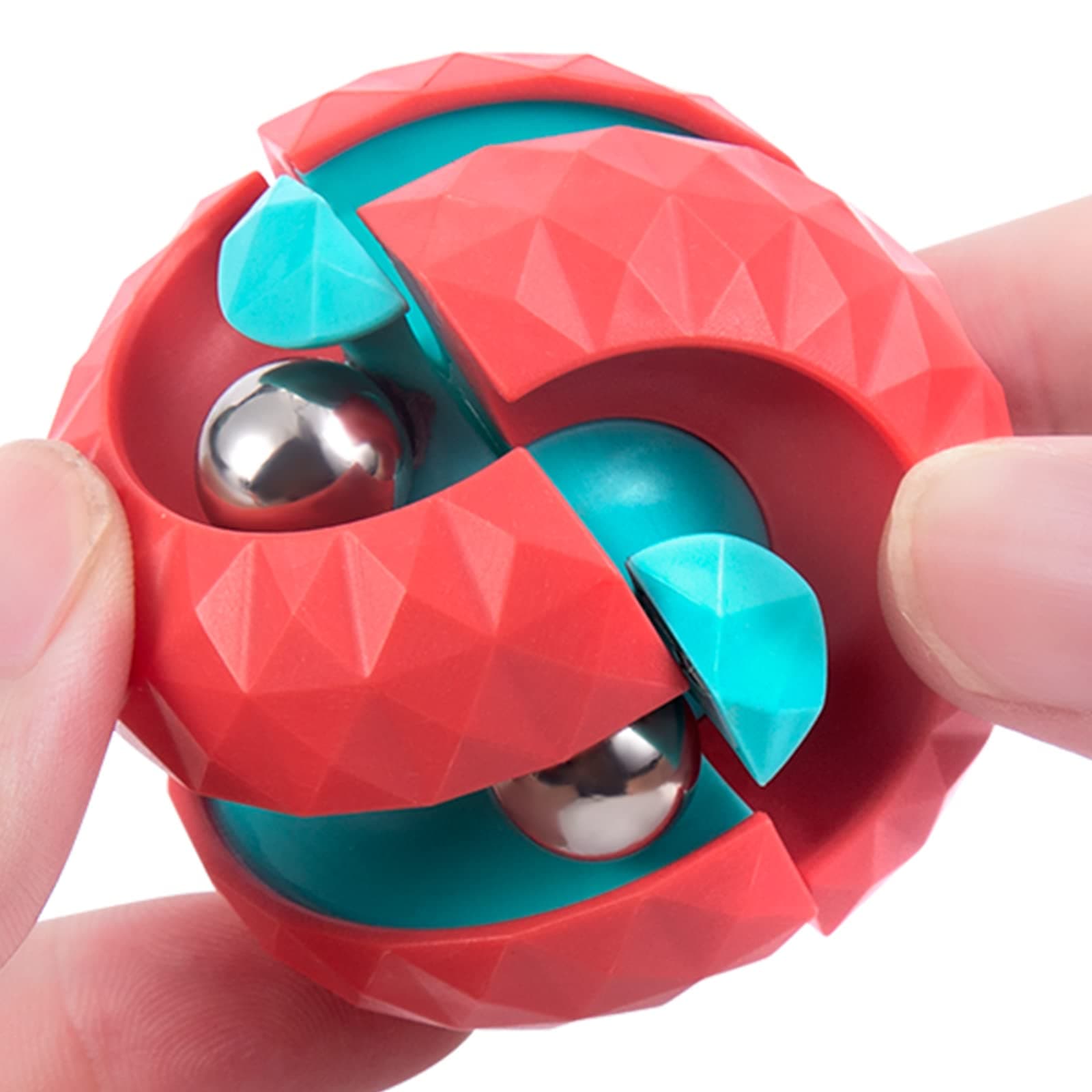 Unique Orbit Ball Fidget Toy, Novelty Beads Track Infinity Cube Stress Relief Balls Creative Sensory Toys for Autistic ADHD Kids Adults