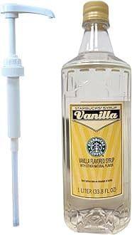Authentic Flavoring Syrup for Coffee and Tea with White Pump (Vanilla)