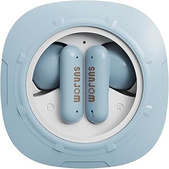 Xspace Ear Wireless Earbuds Hi-Res Audio Bluetooth 5.3 Headpahones True Wireless in Ear Earbuds Deep Bass in Ear Earphones Call Clear with Microphone Sweatproof for Sports,Gym,Work (Blue)