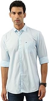 Peter EnglandMen's Slim Fit Full Sleeve Cotton Solid Casual Shirt with Pocket