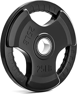 LIONSCOOL 2-Inch Rubber Olympic Grip Weight Plates for Strength Training, Weightlifting, Solid Cast Iron Plate for Barbell in Single/Pair/Set for Home & Gym (2.5-45LB), One Year Warranty