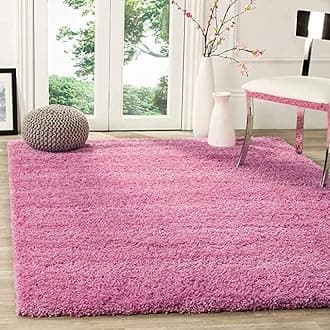 ZBLER Carpet Shaggy Super Soft Carpet for Home & Living Room (8x10 feet, Pink)