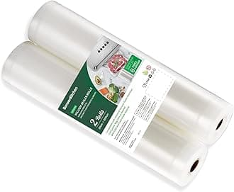 Bonsenkitchen Vacuum Food Sealer Rolls Bags, 2 Packs 20 cm x 600 cm Storage Bags, BPA Free, Heavy Duty Commercial Customized Size for Food Storage and Sous Vide Cooking (VB3206)