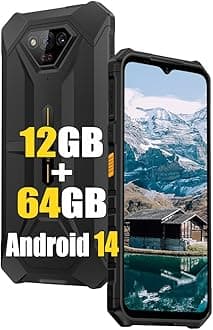 Ulefone Armor X13 Rugged Smartphone Unlocked, MTK Helio G36 12GB+64GB Cell Phone Android 14, 50MP+24MP Night Vision Camera, 6.52" HD+, 6300mAh, Dual SIM 4G Rugged Phone, NFC/OTG/GPS/FM, Black