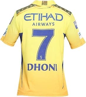 KNK Cricket IPL Jersey CSK Half Sleeve with DHONI 7 Supporter Jersey T-Shirt 2024/25